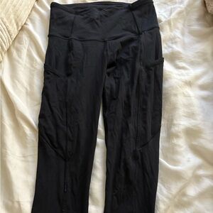 Lululemon Fast and Free 7/8 Black Leggings size 2